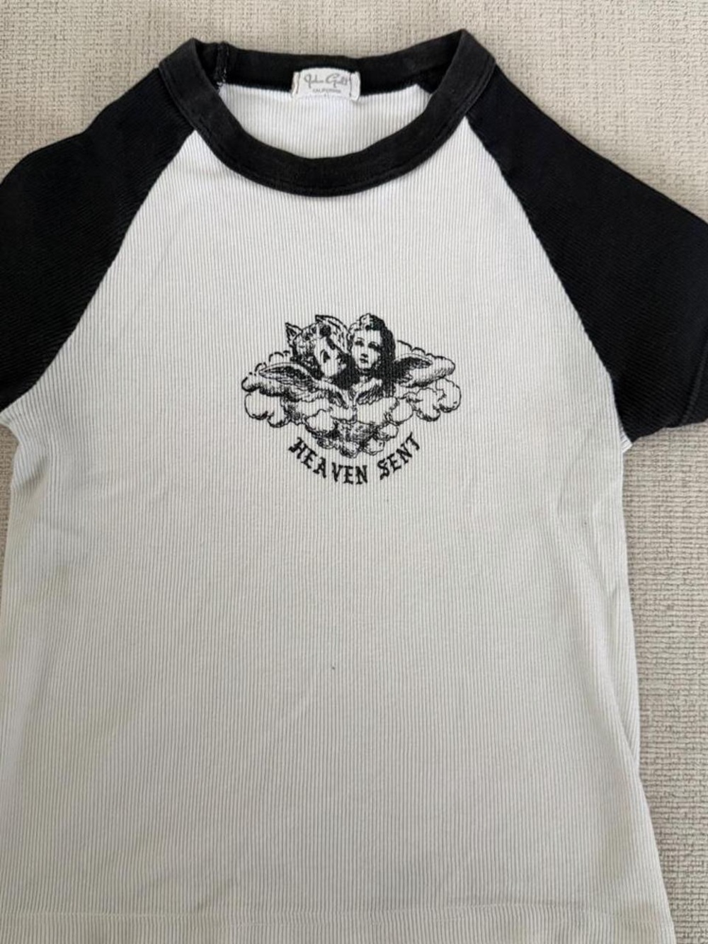 Forever 21 Black & White Raglan Graphic Tee